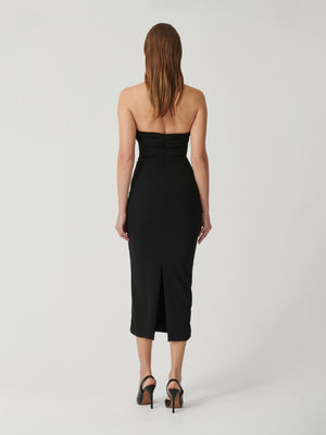 Lelia Midi Dress - Black - EFFIE KATS