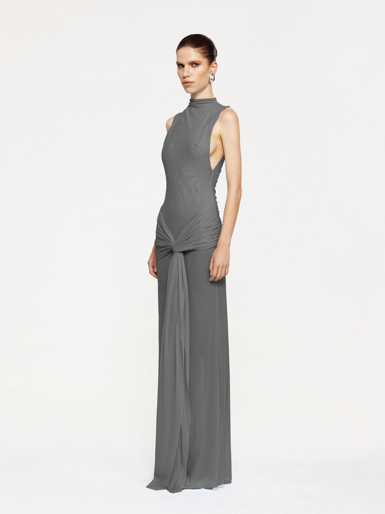 Roza Maxi Dress - Grey - EFFIE KATS