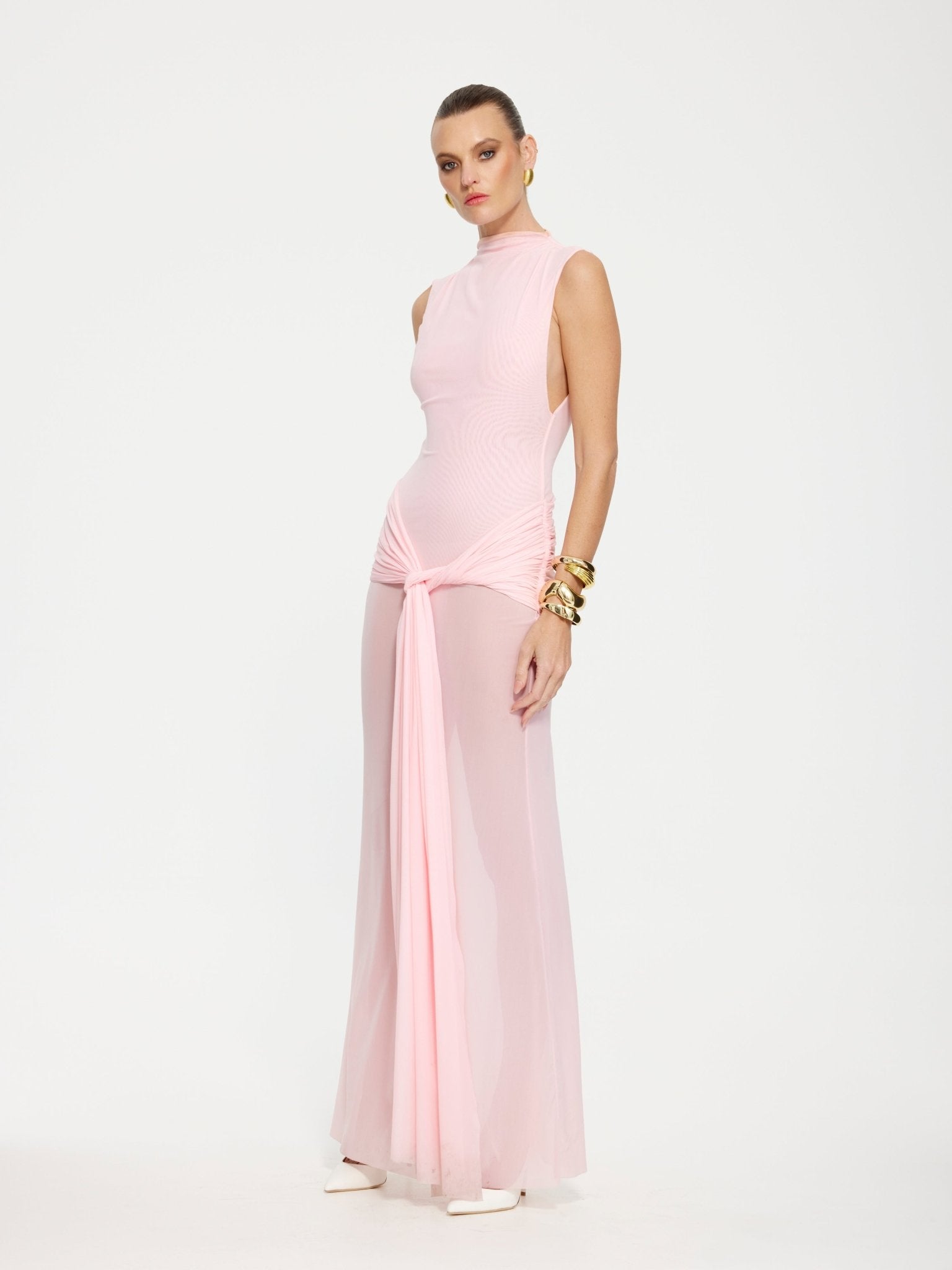 Roza Maxi Dress in Petal Pink - EFFIE KATS