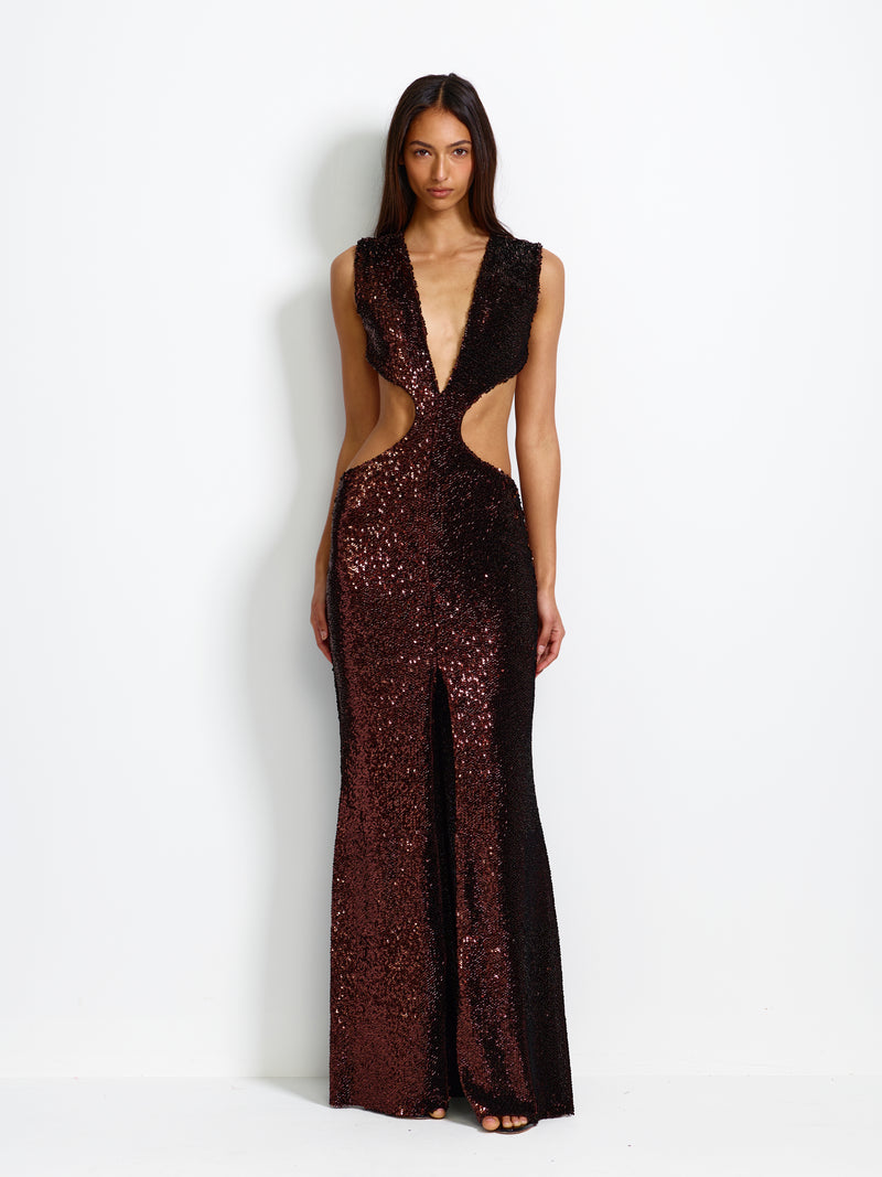 Libitina Gown - Metallic Brown - EFFIE KATS