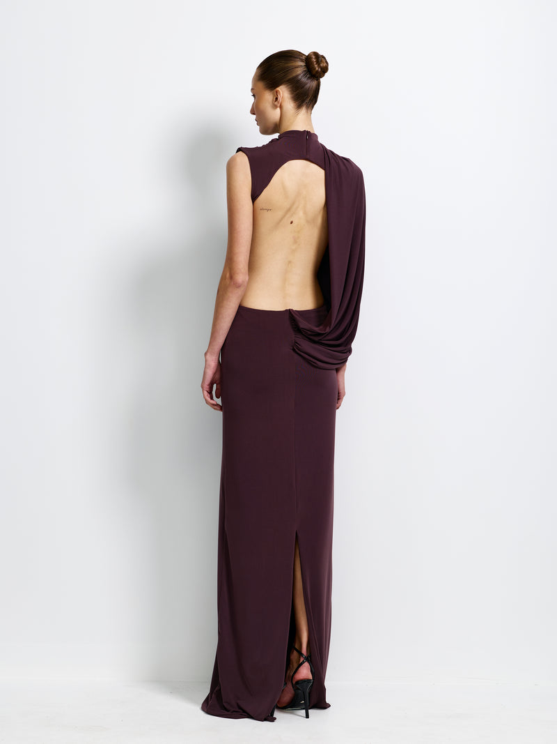 Aleksi Gown - Chocolate Plum - EFFIE KATS