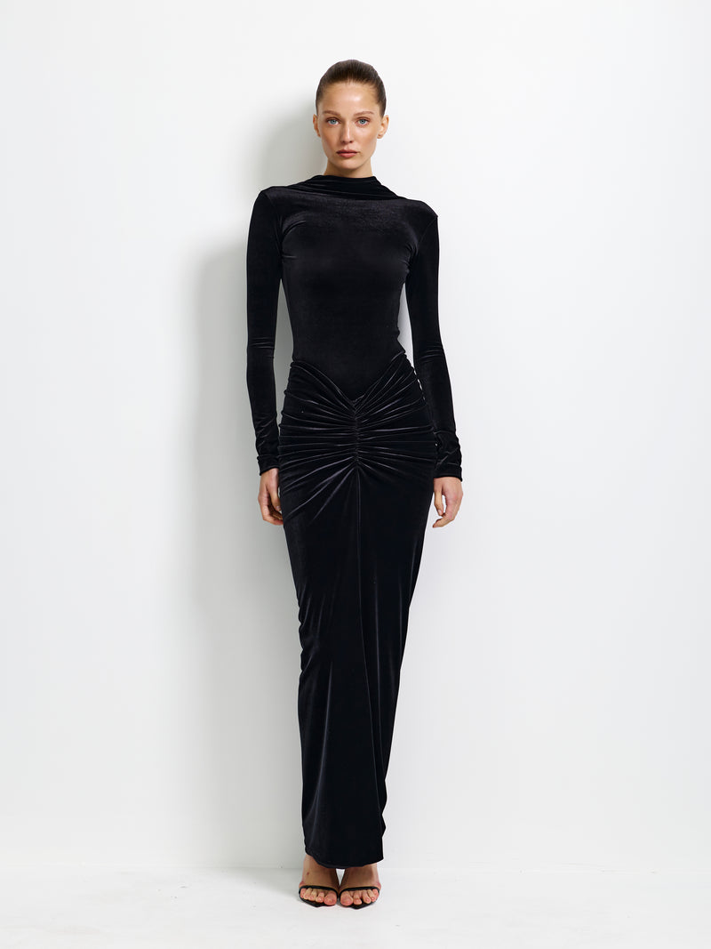 Barton Skirt - Black Velvet - EFFIE KATS