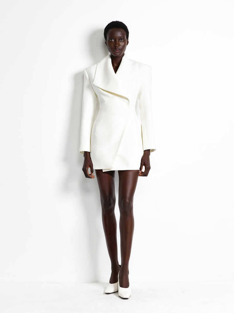 Harlem Blazer Dress - Ivory - EFFIE KATS
