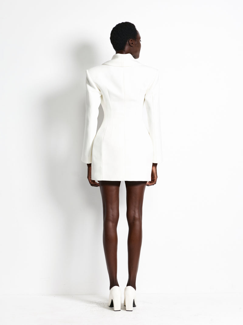 Harlem Blazer Dress - Ivory - EFFIE KATS
