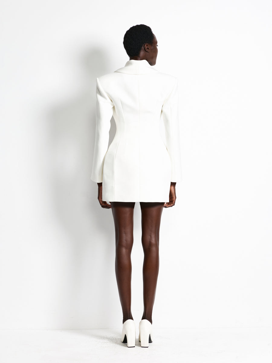 Harlem Blazer Dress - Ivory - EFFIE KATS