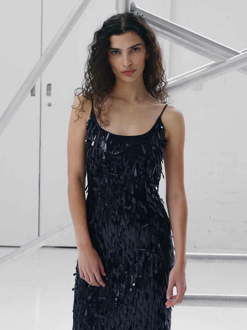 Kezio Gown - Black Sequin - EFFIE KATS