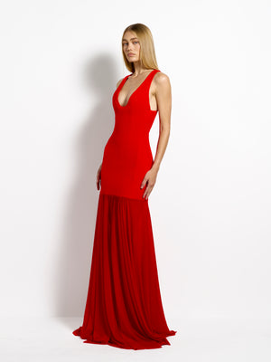 Odessa Gown - Cherry Red - EFFIE KATS
