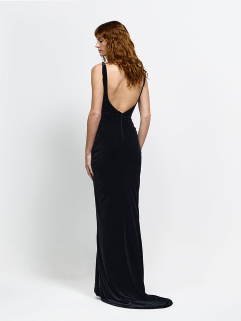 Adina Gown - Black Velvet - EFFIE KATS