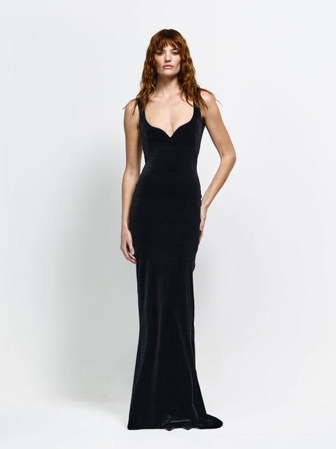 Adina Gown - Black Velvet - EFFIE KATS