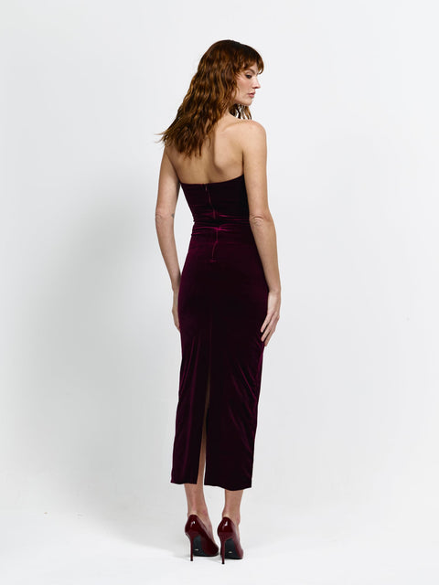 Annora Dress - Wine Velvet - EFFIE KATS