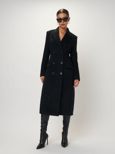 Double Breasted Coat - Black - EFFIE KATS
