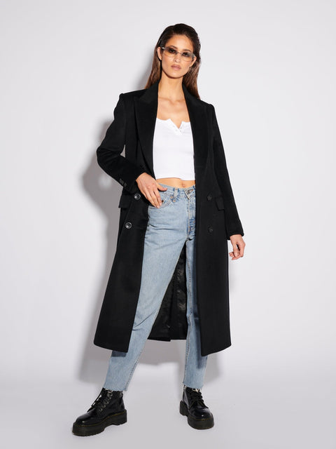 Double Breasted Coat - Black - EFFIE KATS