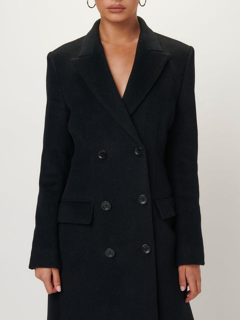 Double Breasted Coat - Black - EFFIE KATS