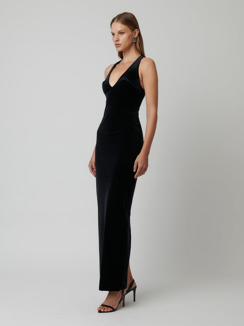 EIZA GOWN - BLACK VELVET - EFFIE KATS