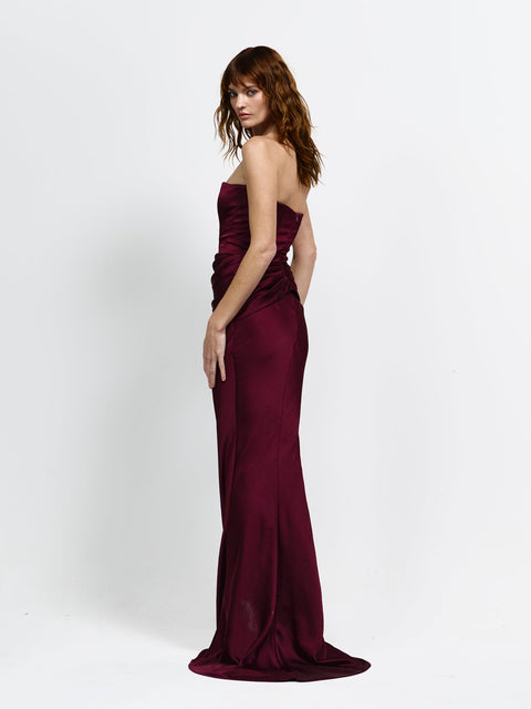 Indira Gown - Wine - EFFIE KATS