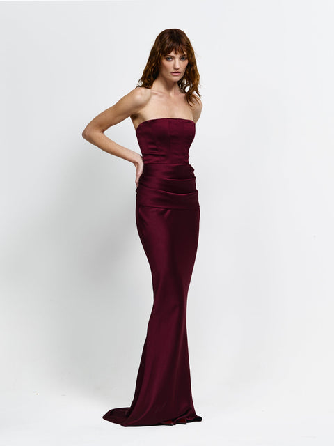 Indira Gown - Wine - EFFIE KATS
