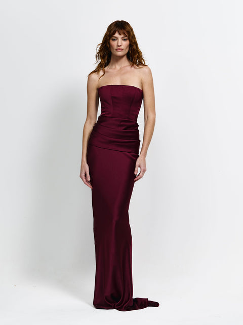 Indira Gown - Wine - EFFIE KATS