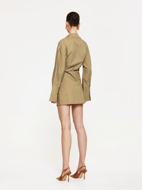 JULIANNE SHIRT DRESS - SAND - EFFIE KATS
