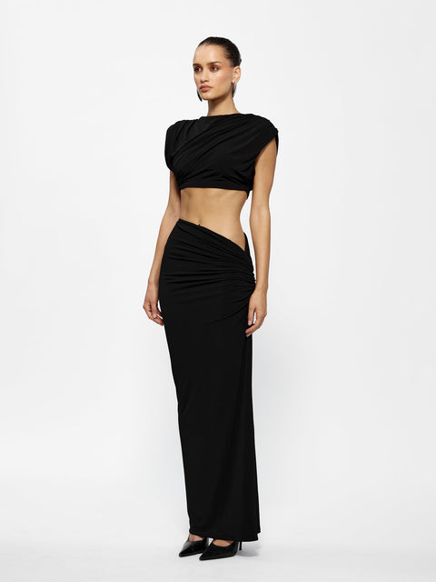 Kayson Maxi Skirt - Black - EFFIE KATS