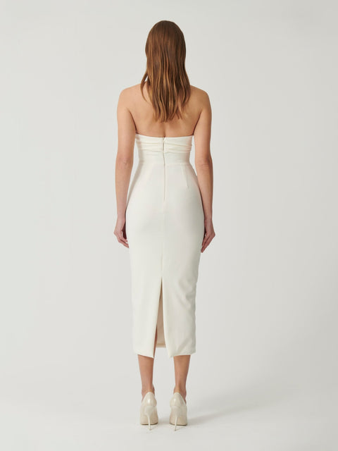 Lelia Midi Dress - Ivory - EFFIE KATS