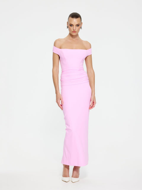 Malena Midi Dress - Taffy Pink - EFFIE KATS