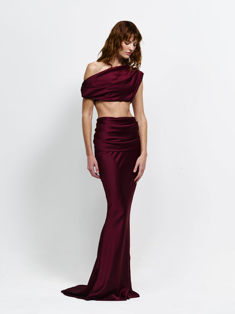 Perez Skirt - Wine - EFFIE KATS