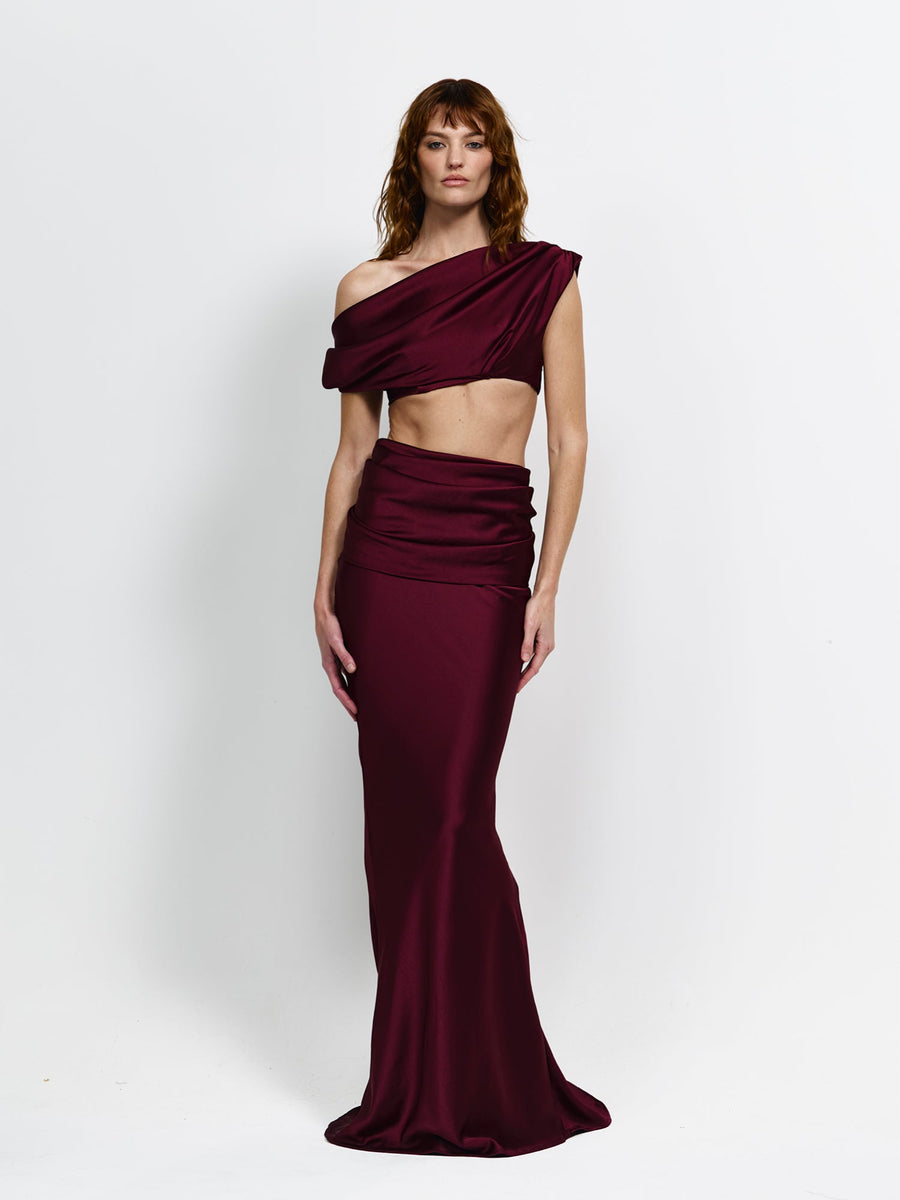 Perez Skirt - Wine - EFFIE KATS