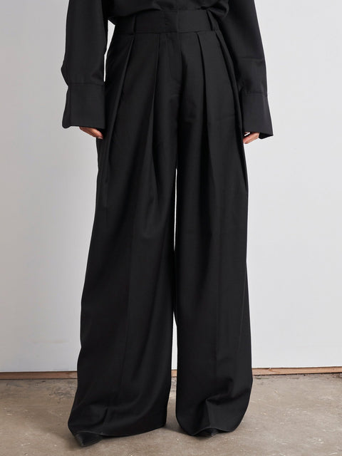 PERINELLE PANT - BLACK WOOL - EFFIE KATS