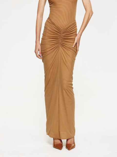 Pilar Mesh Skirt - Dark Skin - EFFIE KATS