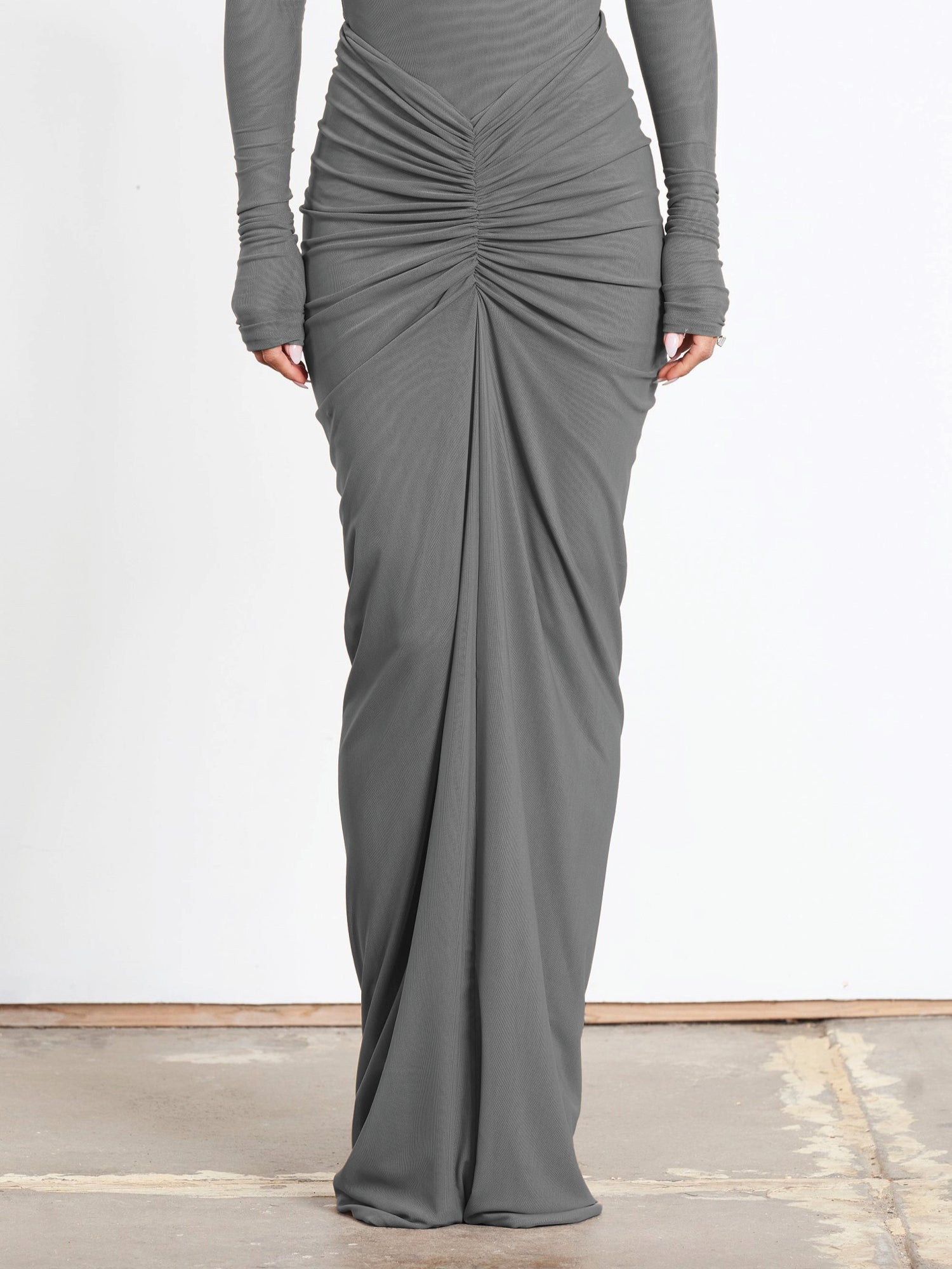 Pilar Mesh Skirt - Grey - EFFIE KATS