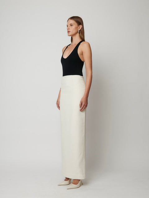 SAWYER MAXI SKIRT - IVORY - EFFIE KATS