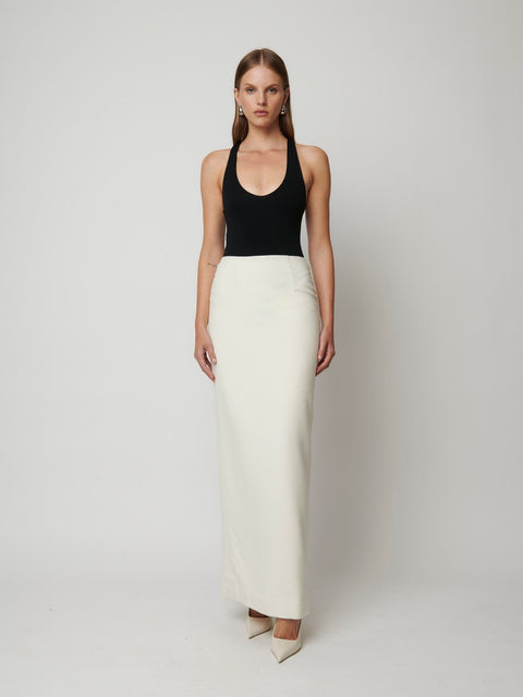 SAWYER MAXI SKIRT - IVORY - EFFIE KATS