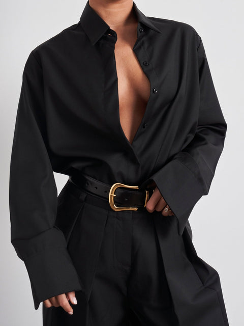 TAILORED SHIRT - BLACK WOOL - EFFIE KATS