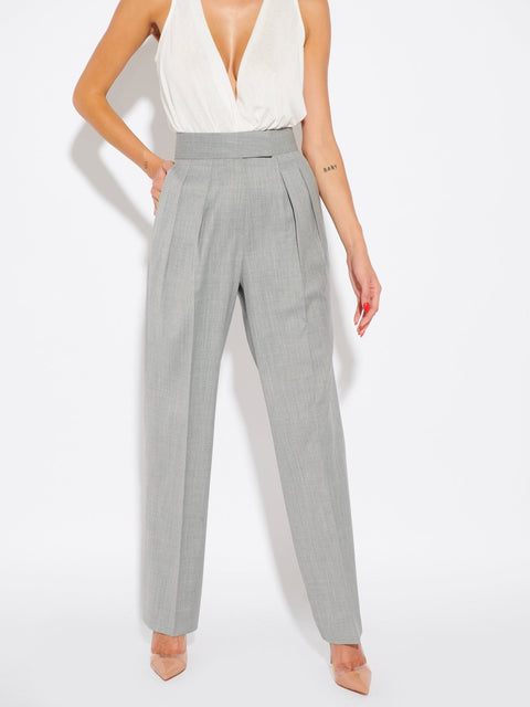 TALANI PANT - GREY WOOL - EFFIE KATS