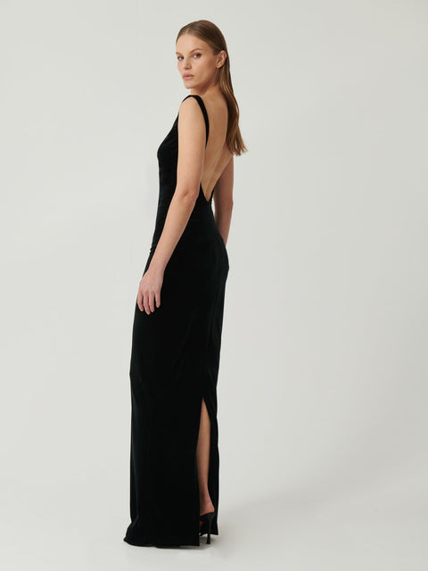 VERONA GOWN - BLACK VELVET - EFFIE KATS