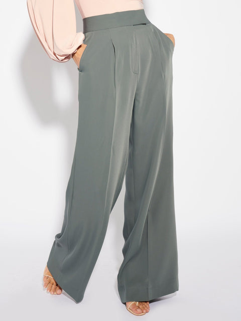 Wide Leg Pant - Khaki - EFFIE KATS